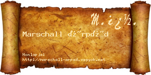 Marschall Árpád névjegykártya